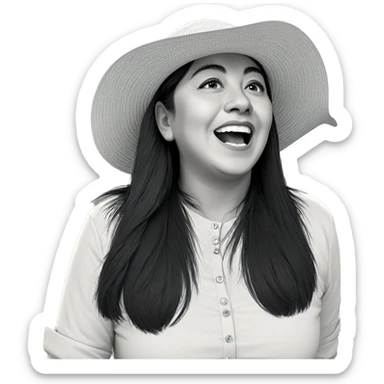 monochrome portrait of girl sticker