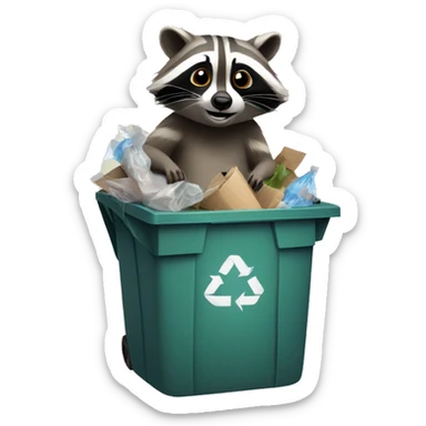 Raccoon in trash  sticker