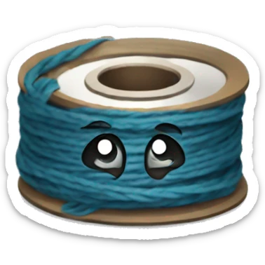 spool of thread which is crying - sad eyes and tears sticker