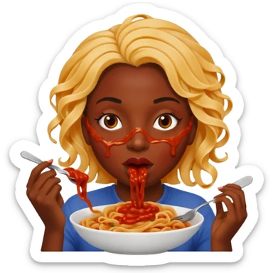 the black woman who eats pasta sticker