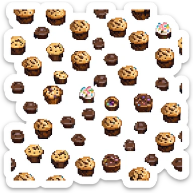 muffin with chocolate chips sticker