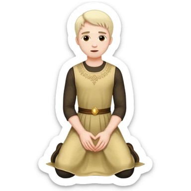 Submissive man on knees wearing female clothes sticker