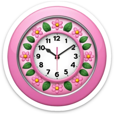 make a girly clock with very pink tones. sticker