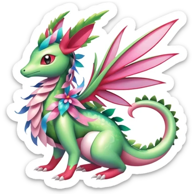 Shiny Exotic Flygon-Sylveon-Shaymin-Meganium-Hybrid-Creature sticker
