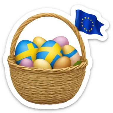 easter basket with eu flag eggs sticker