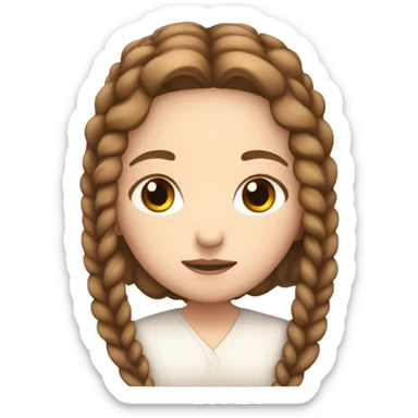 white girl with brown braids praying with eyes closed  sticker