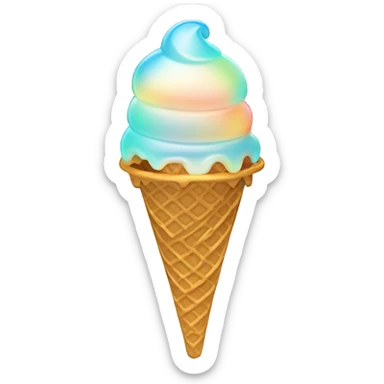 opal Crystal ice cream scoop on gold waffle cone sticker