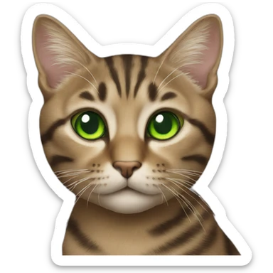 cat tabby-with-green-eyes sticker