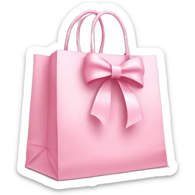 light pink shopping bag with bow sticker
