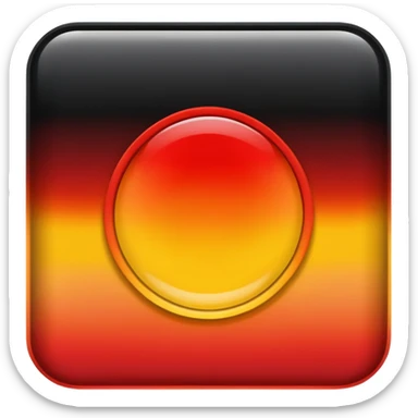 a wavy black and red rectangle with a yellow circle in the middle  sticker