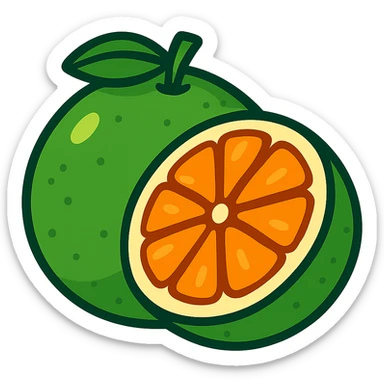 vibrant toon style green grapefruit sticker