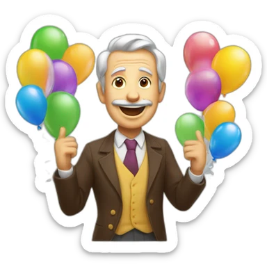 Monsieur qui fête son anniversaire sticker