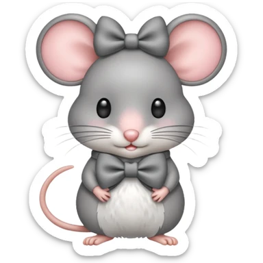 Mouse with bow sticker