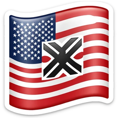 United States flag with a swastika symbol replacing the stars  sticker