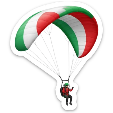 a paraglider flying a palestinian flag wing, respect scrupulously the correct shapes and colours of the palestinian flag, try again sticker