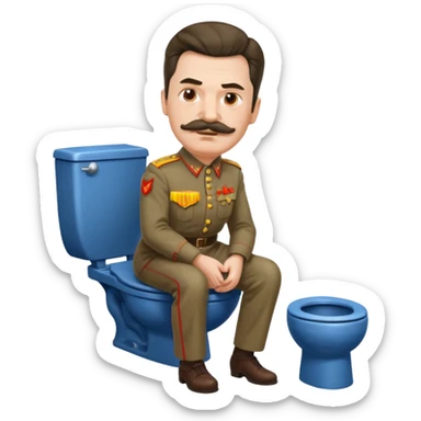 make an emoji with stalin sitting on a toilet sticker