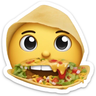 Crying while eating a taco sticker