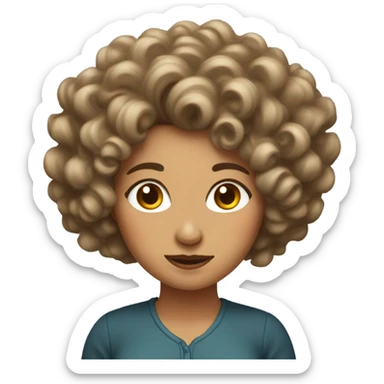 Lady with curly hair sticker