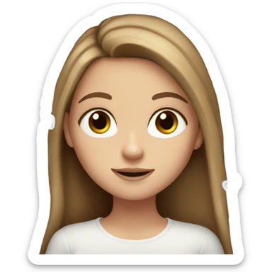 White girl with long brown hair with flowers and butterflies  sticker