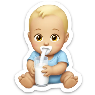 Baby drinking milk sticker