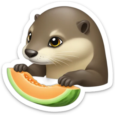 loutre qui mange un melon sticker