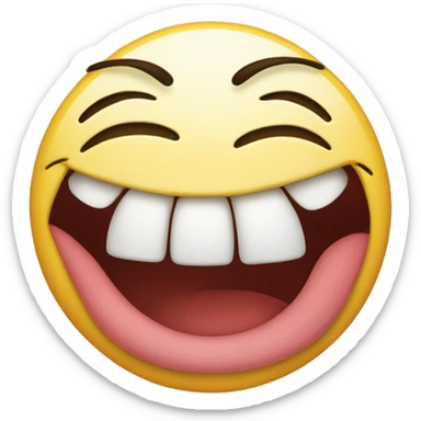 Smily face emoji biting lip sticker