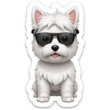 Westie Dog with sunglasses sticker