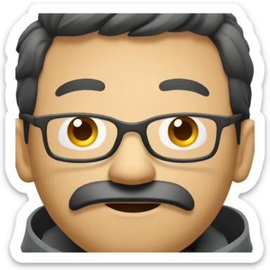 a bold asian man with glasses being skeptical sticker