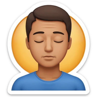 man deep breathing while closing his eyes sticker