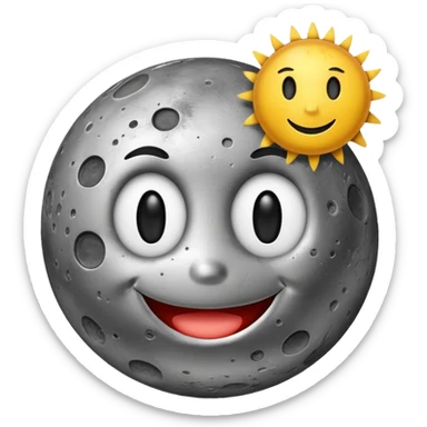 planet mercury smiley face sticker