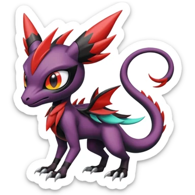 Colorful Cool Badass  Meloetta-Noibat-Noivern-Salandit-Guilmon-Darkrai-Pokémon-Fakémon-fusion-hybrid-creature sticker
