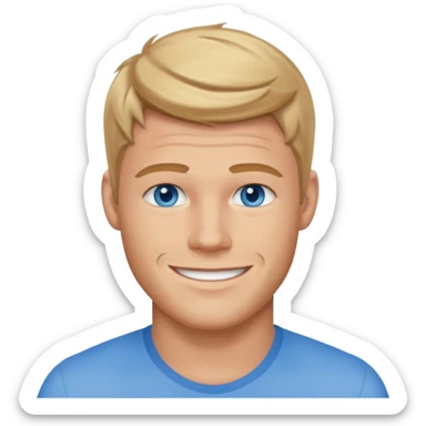 Smiling Trevor Donovan with blue eyes sticker
