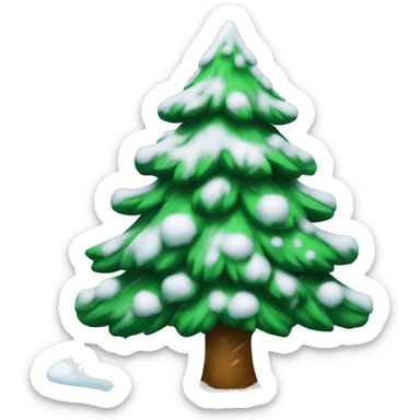 christmas tree with snow sticker