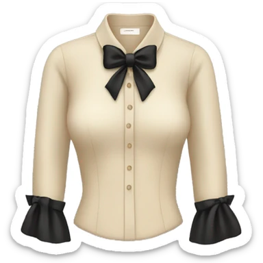 Beige blouse and black bow on it sticker