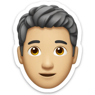 asian male with flow haircut sticker