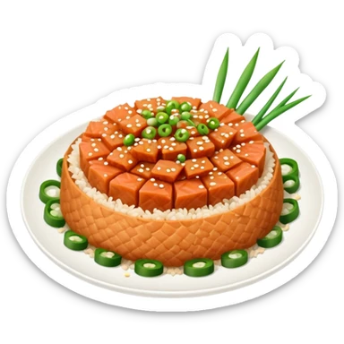 Plate of spicy tuna in crispy rice  sticker