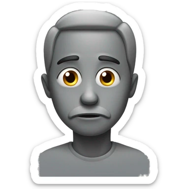 sad gray with hollow eyes sticker