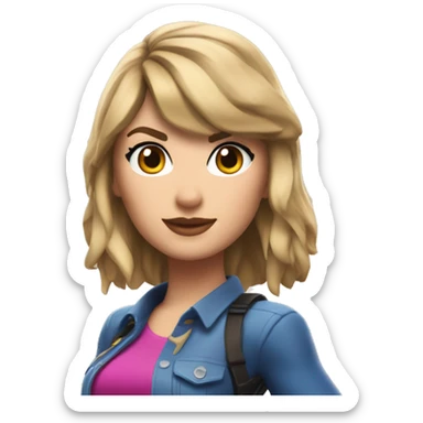 Taylor swift as a fortnite character sticker