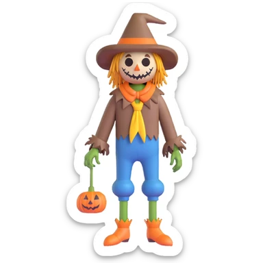 scary scarecrow boy sticker