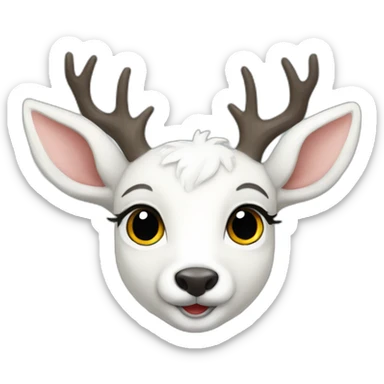 white deer kids sticker