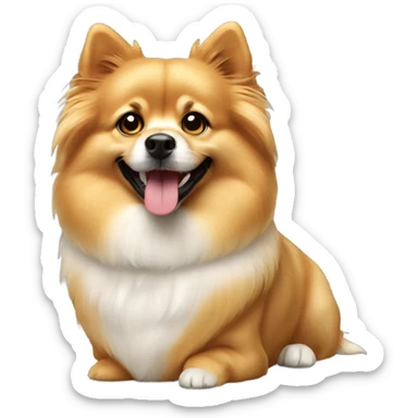 spitz dog golden sticker