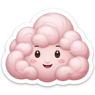 A soft pink cloud with gentle cotton-like fluff. sticker