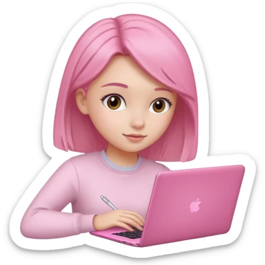  Girly stuff pink soft laptop assigment and clean girl vibes sticker