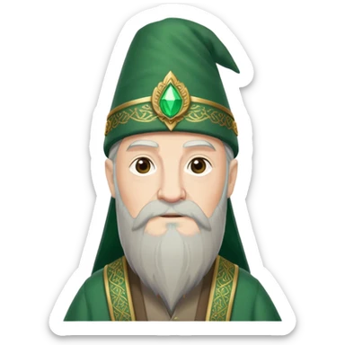 albus dumbledore from harry potter with green turkish fez hat and decorative motifs sticker