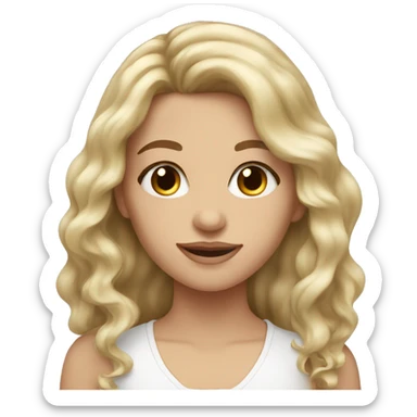 caucasian girl with long wavy dark brown hair and lashes sticker