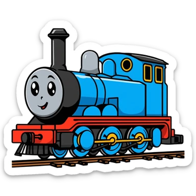 blue tank engine train locomotive sticker