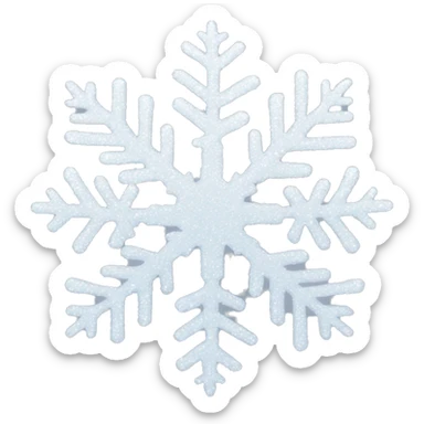 white glitter snow flake sticker