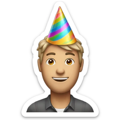 party hat man sticker