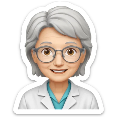 scientist professor old woman sticker