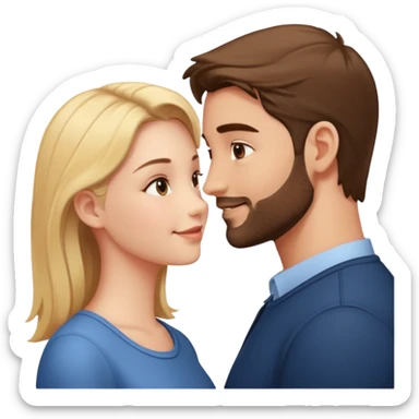 couple in love talking in profile sticker